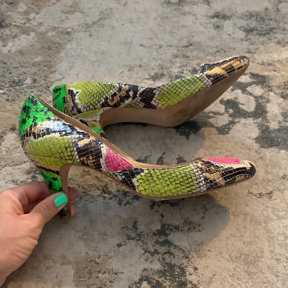 Loeffler Randall snakeskin pumps